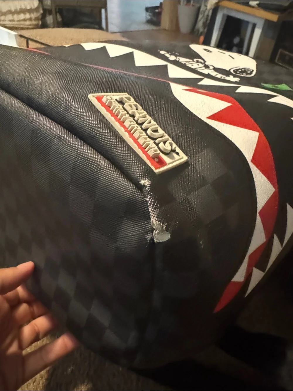 Sprayground Snoopy shark rich backpack